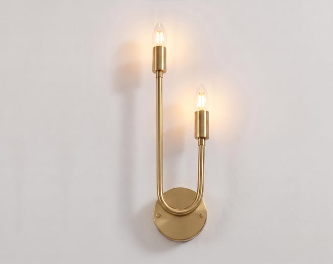 Handmade Raw Brass Wall Sconce: Modern Industrial Lighting