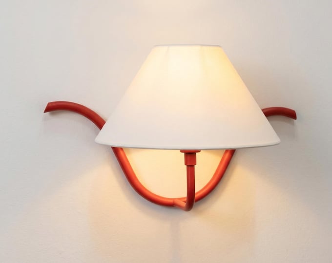 Radiant Rouge Sculptural Wall Sconce – Modern Minimal Cone Shade Lamp for Luxury Interiors