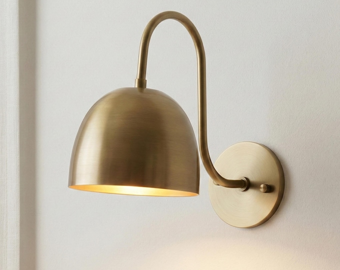Aged Brown antique Wall Sconce: Mid-Century Modern Wall Lamp