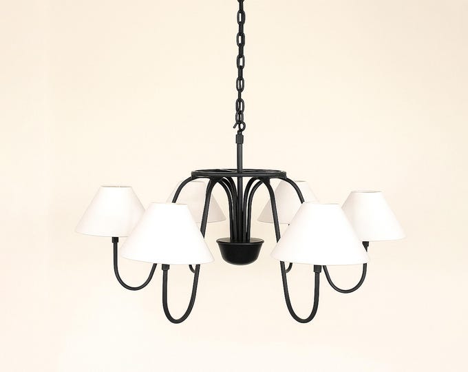 Handcrafted black unique six bulb chandelier statement lighting fixture Gothic Stilnovo Chandelier with  Ceiling Light Fixture
