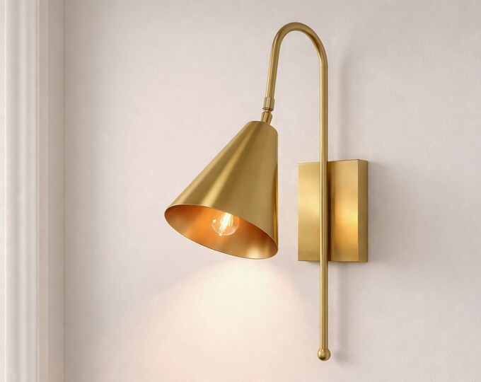 Handmade Brass Wall Sconce: Modern Industrial Lighting