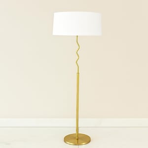 Lámpara de pie con pantalla Lámpara de pie para sala de estar Lámpara de pie para dormitorio Lámpara de pie de latón Lámpara de pie hecha a mano Lámpara de pie moderna de mediados de siglo