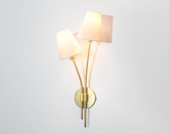 Handcrafted Brass Wall Sconce Rustic and Modern Light Fixture