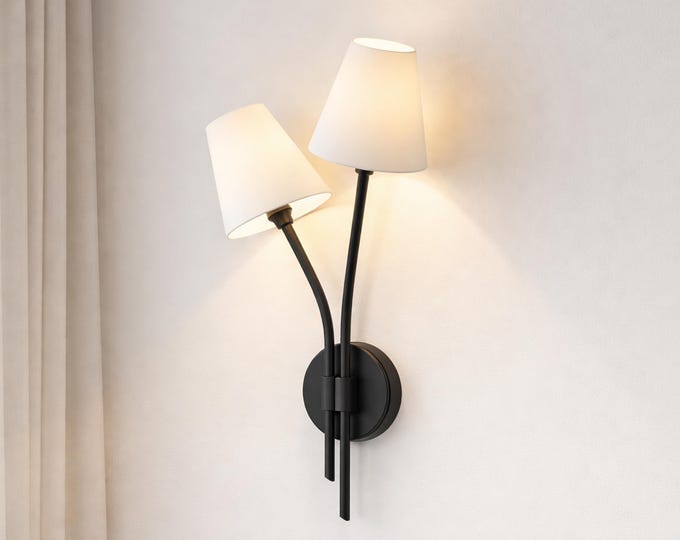 Handcrafted Matte Black Wall Sconce Rustic and Modern Light Fixture