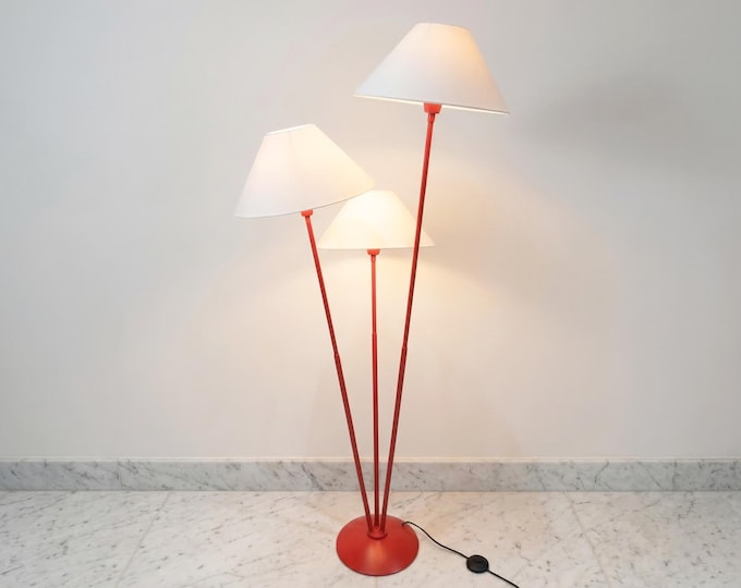 Luxe Lighting: The Allure of a Red Triple Shade Lamp