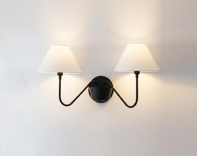 Handcrafted matte black 2-Light Wall Sconce: Elegant Home Lighting