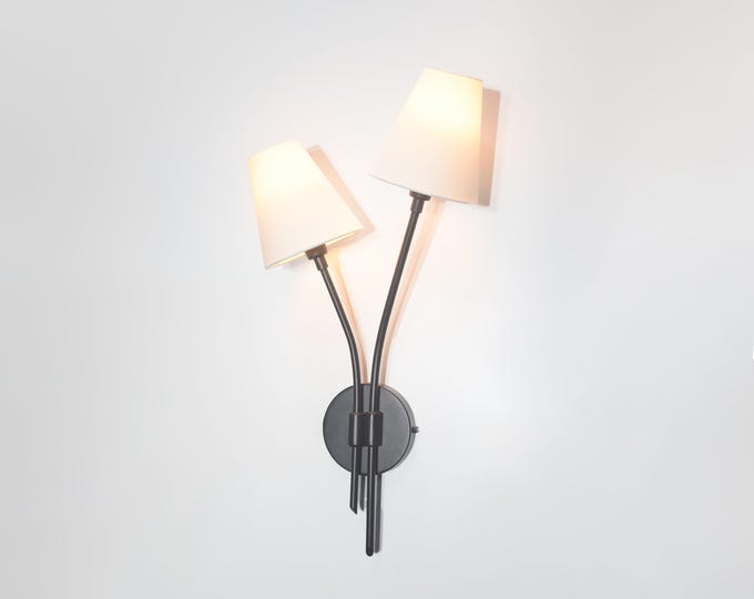 Handcrafted Matte Black Wall Sconce Rustic and Modern Light Fixture