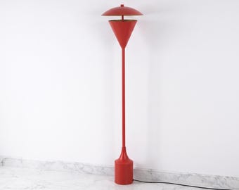Floor Lamp in Modern Red , Scandinavian Cone Standing Lamp, Mid Century Contemporary Lighting for Living Room Bedroom Decor and Hallway