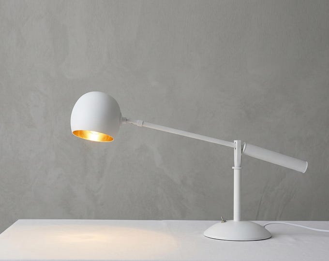 Aurora Luxe Matte-White Designer Table Lamp
