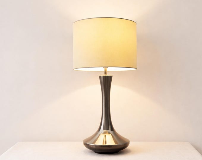 Vintage Style Desk Lamp: Silver Rustic Table Light