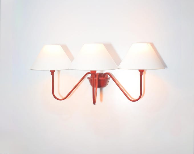 red lamp luxury lighting three wall sconce with shade vanity wall light kitchen wall lamp three wall lamp unique wall sconces lamp wall