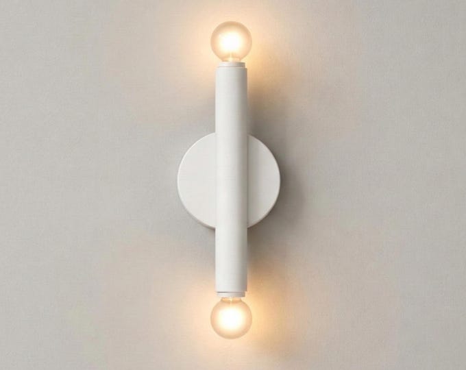 Luxury Modern Dual-Bulb Wall Sconce for Designer Living, Bedroom & Hallway Spaces