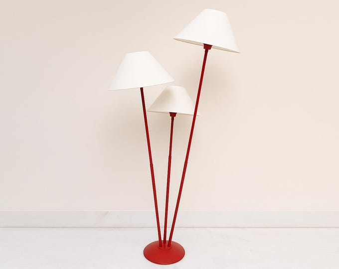Luxe Lighting: The Allure of a Red Triple Shade Lamp