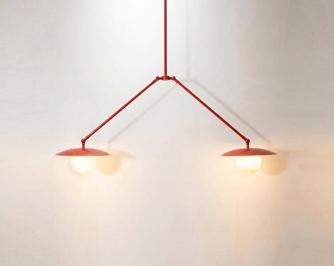 Luxury Red 3-Shade Modern Chandelier | Elegant Fabric Shades