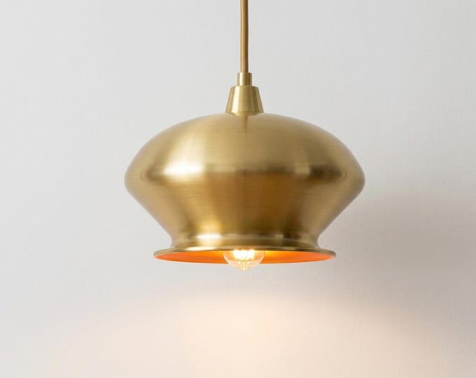 Golden Hanging Lamp: Vintage Metal Pendant Light