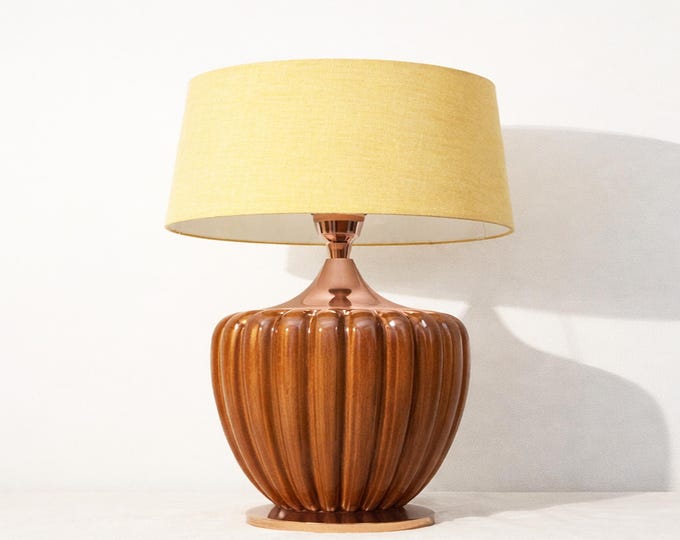 Rose Gold Table Lamp: Vintage Modern Desk Light, Home Office Decor