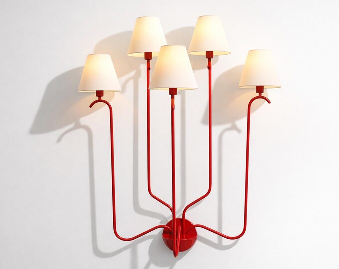 Crimson Spider 6-Light Wall Sconce – Bold Modern Luxury Fixture.