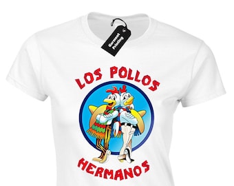 Los pollos hermanos ladies t shirt womens funny breaking heisenberg bad walter white jesse pinkman gus el camino saul slogan cool inspired