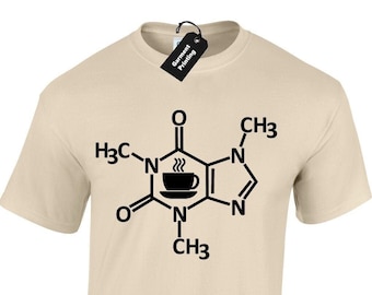 Caffeine molecule mens t-shirt unisex cool coffee lover funny gift big bang science chemical element geek nerd theory present morning