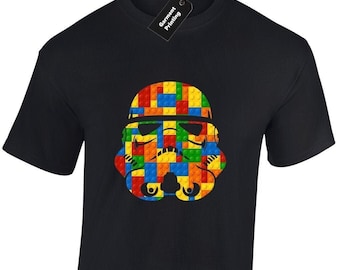 Stormtrooper helmet bricks mens t-shirt unisex funny jedi sith toy wars darth star fan top design cool awesome geek present gift idea