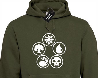 Magic - the gathering hoody hoodie unisex nerd geek gamer mana gaming design cards game present gift