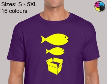 Big fish little fish mens t shirt unisex funny dance dj acid house rave music trance music retro novelty cool 90's present gift