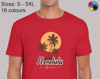 Honolulu beach hawaii mens t shirt unisex funny joke novelty cool summer holiday vacation paradise fashion design casual top present gift