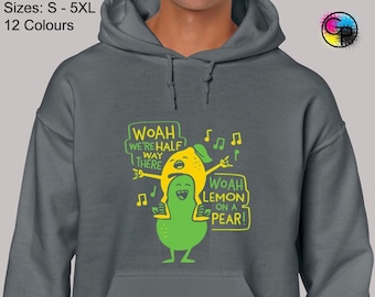 Woah we're half way there hoodie hoody unisex funny joke novelty retro bon jovi song parody fashion design livin' on a prayer present gift