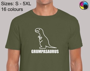Grumpasaurus mens t shirt unisex funny joke dinosaur grumpy novelty printed design cute gift idea for dad grandad cool present