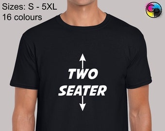 Two seater mens t shirt unisex funny rude joke novelty slogan comedy design top humour cool meme present gift idea