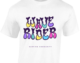 Wave rider mens t shirt unisex surfing clothing surfboard surfer surf sea summer cool summer joke funny top gift present idea dad husband