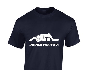Dinner for two 69 mens t shirt unisex funny novelty rude joke slogan comedy fashion design top cool meme design present gift idea