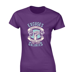 Gym slogan tops ladies store