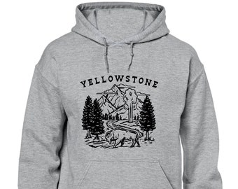 Yellowstone park hoodie hoody unisex USA america nature wilderness outdoors fashion design retro classic top national park present gift