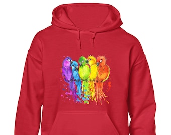 Paint splash parrot hoodie hoody unisex funny cool cute animal bird lover fashion design top nature present gift idea