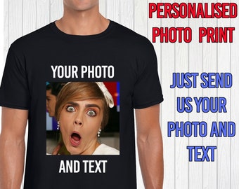 Personalised Photo Printed T-Shirt Custom Photo Print Tee Shirt T Top Funny Present Gift Stag Do Birthday