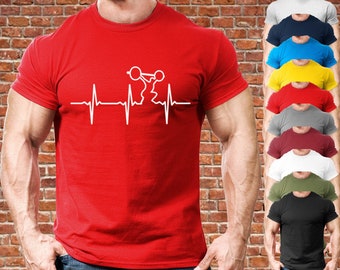 Weightlifter ecg gym fit t-shirt mens gym clothing workout training bodybuilding exercise top health fitness bench cool lift present gift