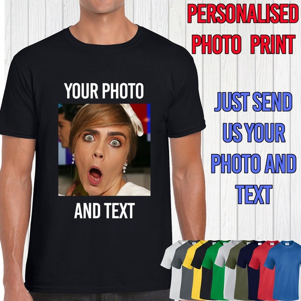 Personalised Photo Printed T-Shirt Custom Photo Print Tee Shirt T Top Funny Present Gift Stag Do Birthday
