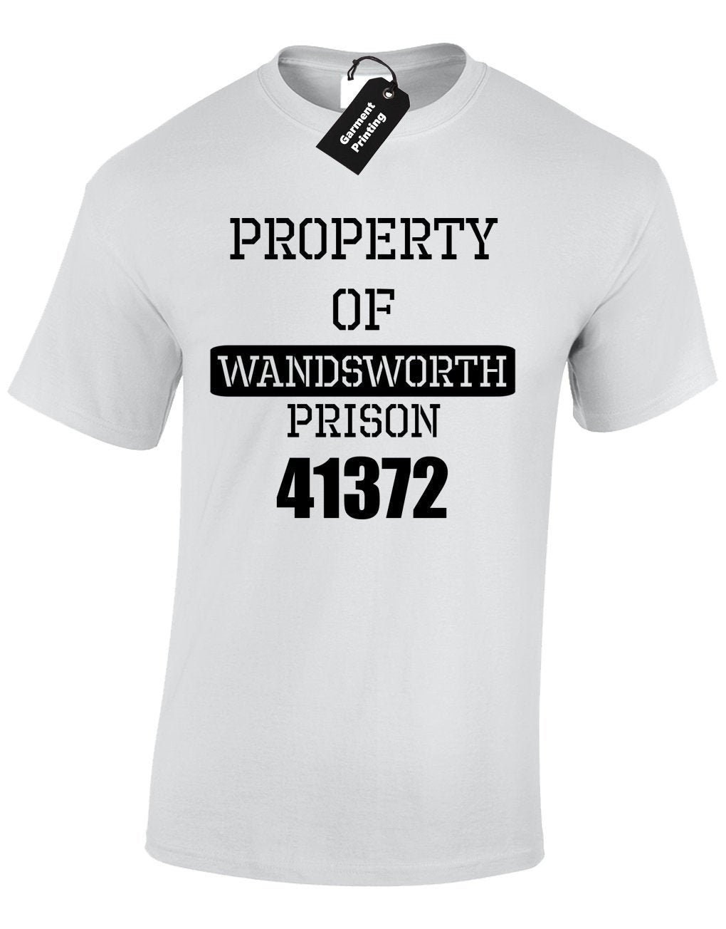 Property of Wandsworth Mens T Shirt Unisex Prison Jail Fancy Dress