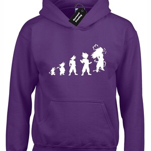 Evolution of dragonball hoodie hoody unisex funny classic retro dragon ball z dbz goten goku anime manga clothing present gift for him image 4