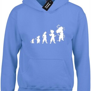 Evolution of dragonball hoodie hoody unisex funny classic retro dragon ball z dbz goten goku anime manga clothing present gift for him image 5