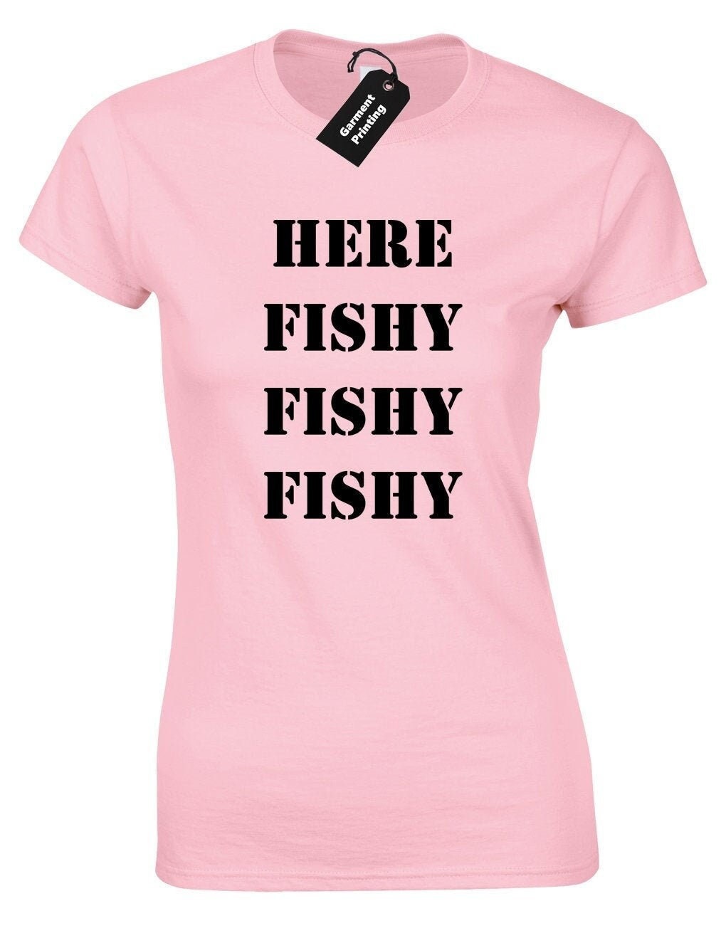 Womens Women's Fishing Shirt Apparel Here Fishy Fishy Funny Fishing Premium  T-Shirt