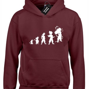 Evolution of dragonball hoodie hoody unisex funny classic retro dragon ball z dbz goten goku anime manga clothing present gift for him image 10