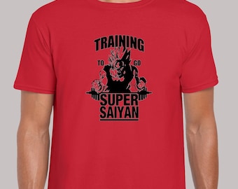 Training to Go Super Saiyan Mens T Shirt Unisex Funny Gym Workout