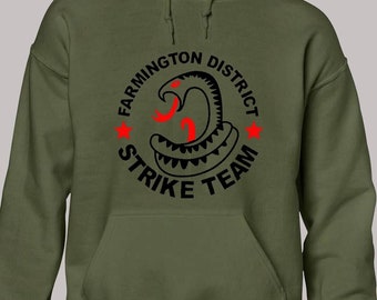 Farmington district hoodie hoody unisex funny strike team police the shield logo symbol cool design tv inspired wire force present gift