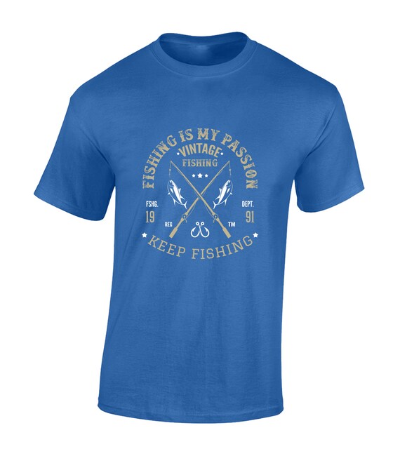 T-shirt Homme Coton Lourd Motif Pêcheur/carpe - Coupe Ample, Prérétréci, Fabrication Sur Commande