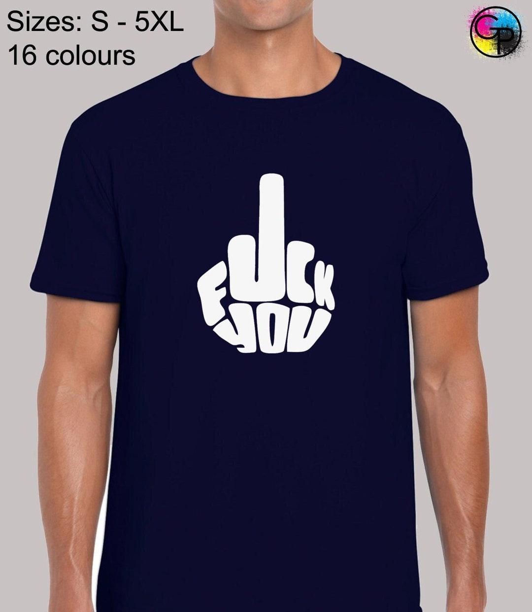 Middle Finger F*ck You Text Mens T-shirt Unisex Funny Rude