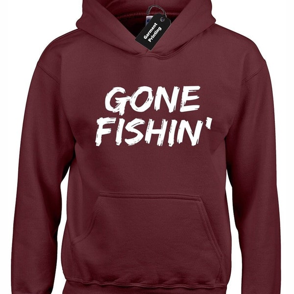 Gone fishin hoodie hoody unisex fishing fish fisherman idea carp pike angler sport hobby holiday fathers day birthday relax present gift