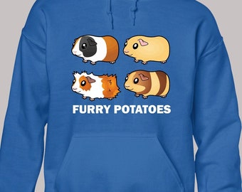 Furry potatoes hoodie hoody unisex funny joke novelty slogan guinea pig design animal lover pet cute fashion top cool meme present gift