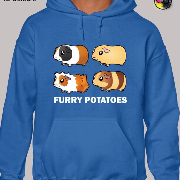 Furry potatoes hoodie hoody unisex funny joke novelty slogan guinea pig design animal lover pet cute fashion top cool meme present gift